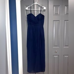 Bella Bridesmaids Navy Floor-length Dress